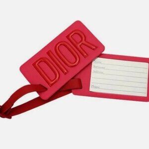 Dior Travel Accessory - Red Luggage Tag with Mirror Brand New